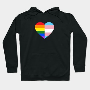 LGBT Rainbow And Transgender Pride Flag Heart Hoodie